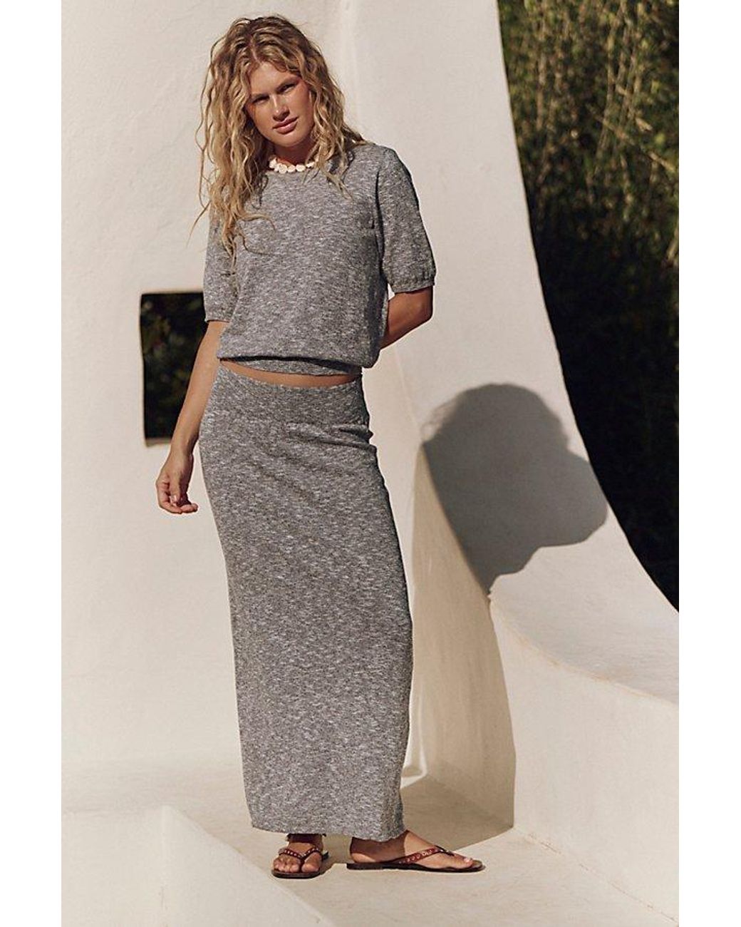 free-est Multicolor Isabella Sweater Skirt Set By