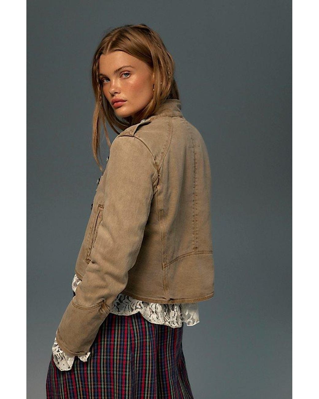 Free People Natural Ryland Band Jacket