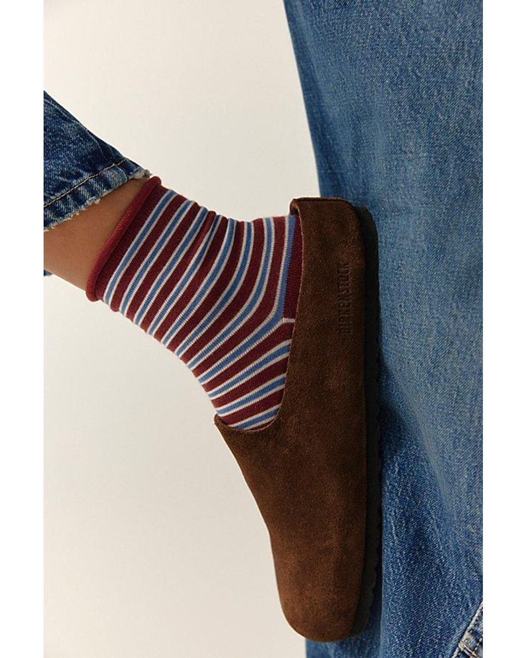 Free People Red City Cool Stripe Trouser Socks