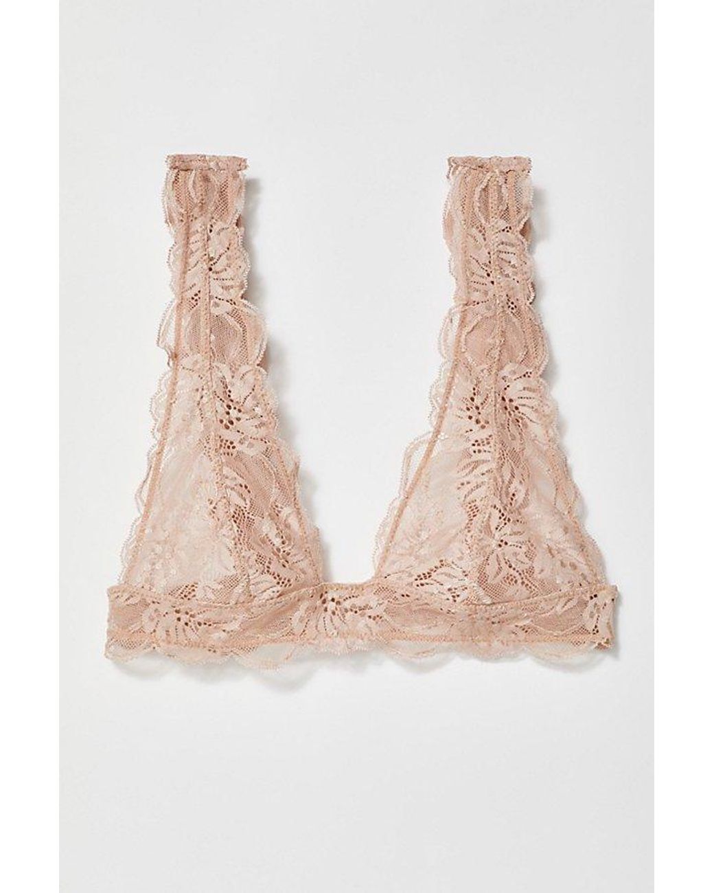 Intimately By Free People Brown Last Dance Lace Plunge Bralette By