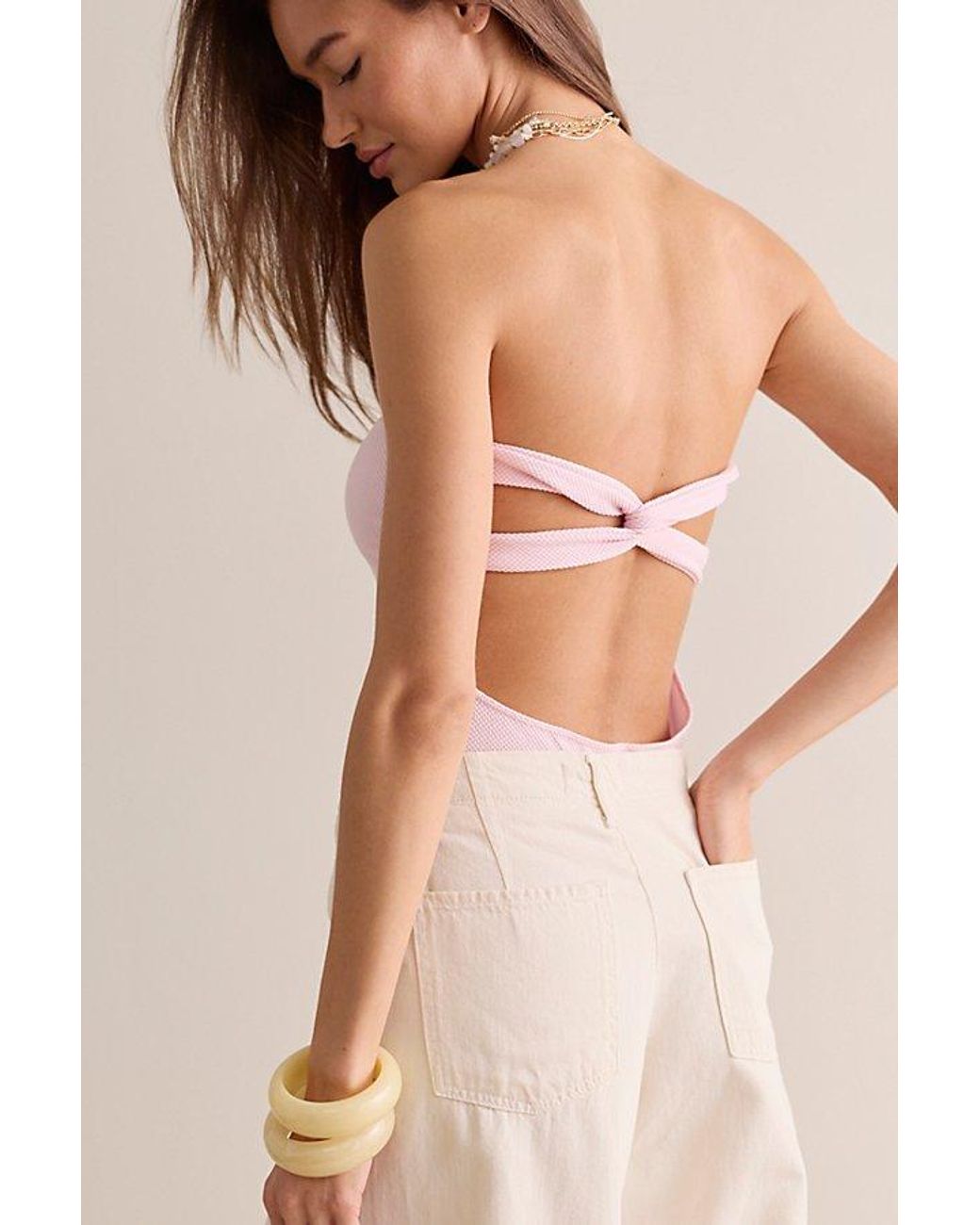 Intimately By Free People Natural Round Two Pique Bodysuit By