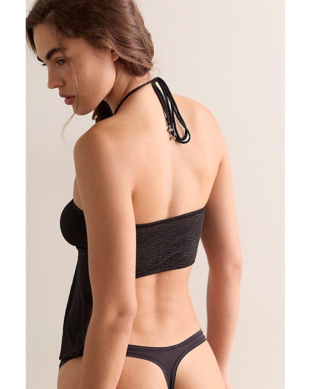 Intimately By Free People Black Evening Out Halter Top By