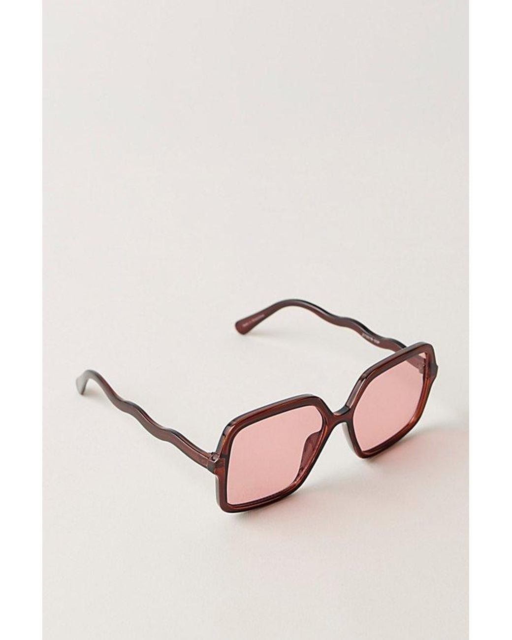 Free People Pink Lucia Square Sunglasses