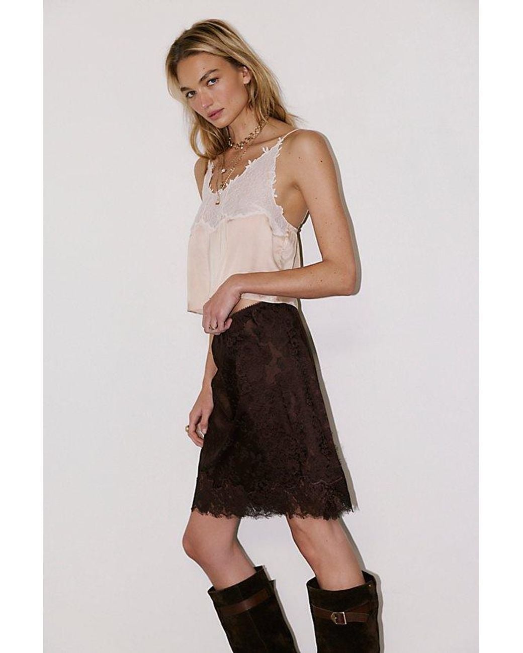 Intimately By Free People Multicolor Don'T Tell Mini Slip Skirt By