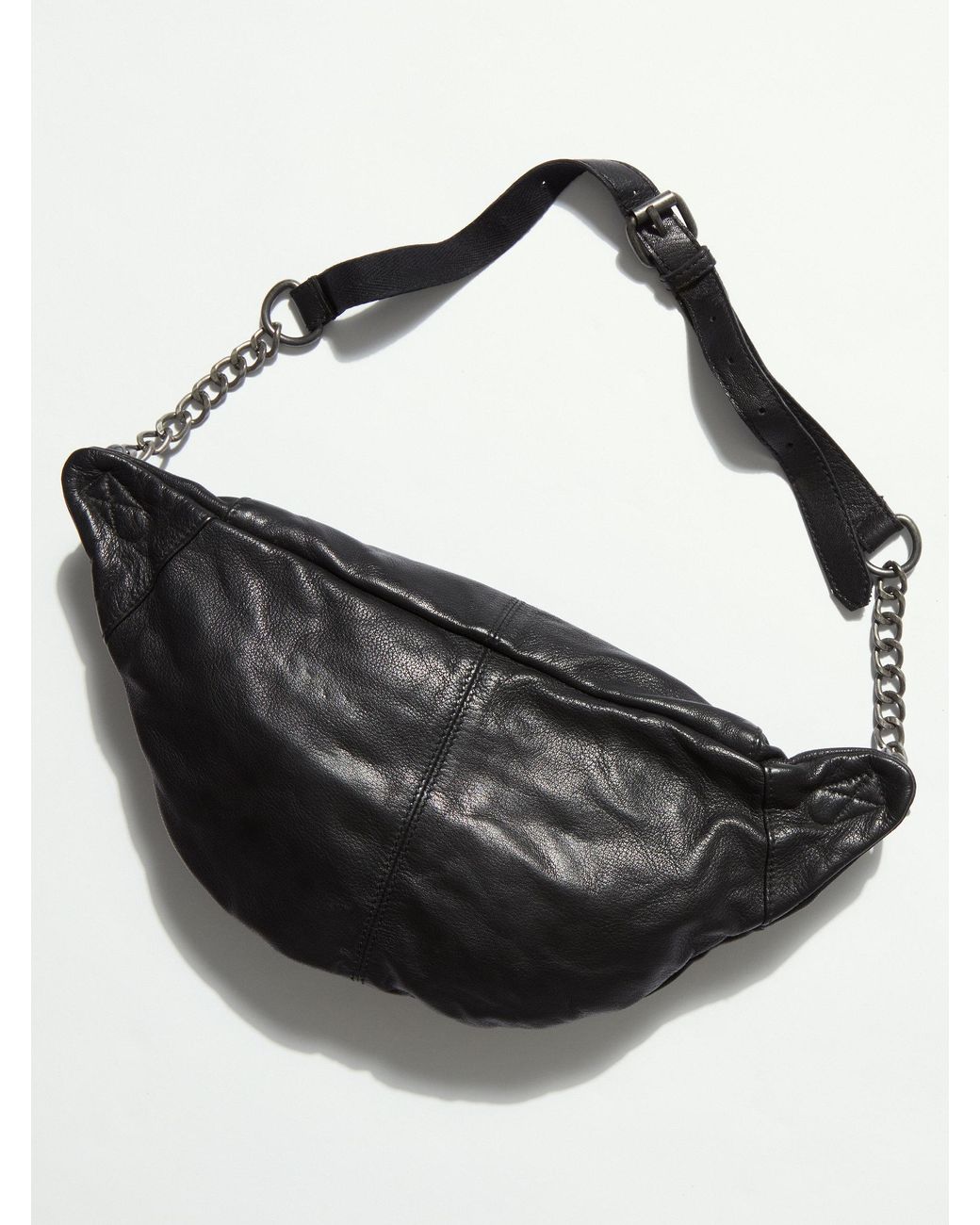 Black chain belt bag top