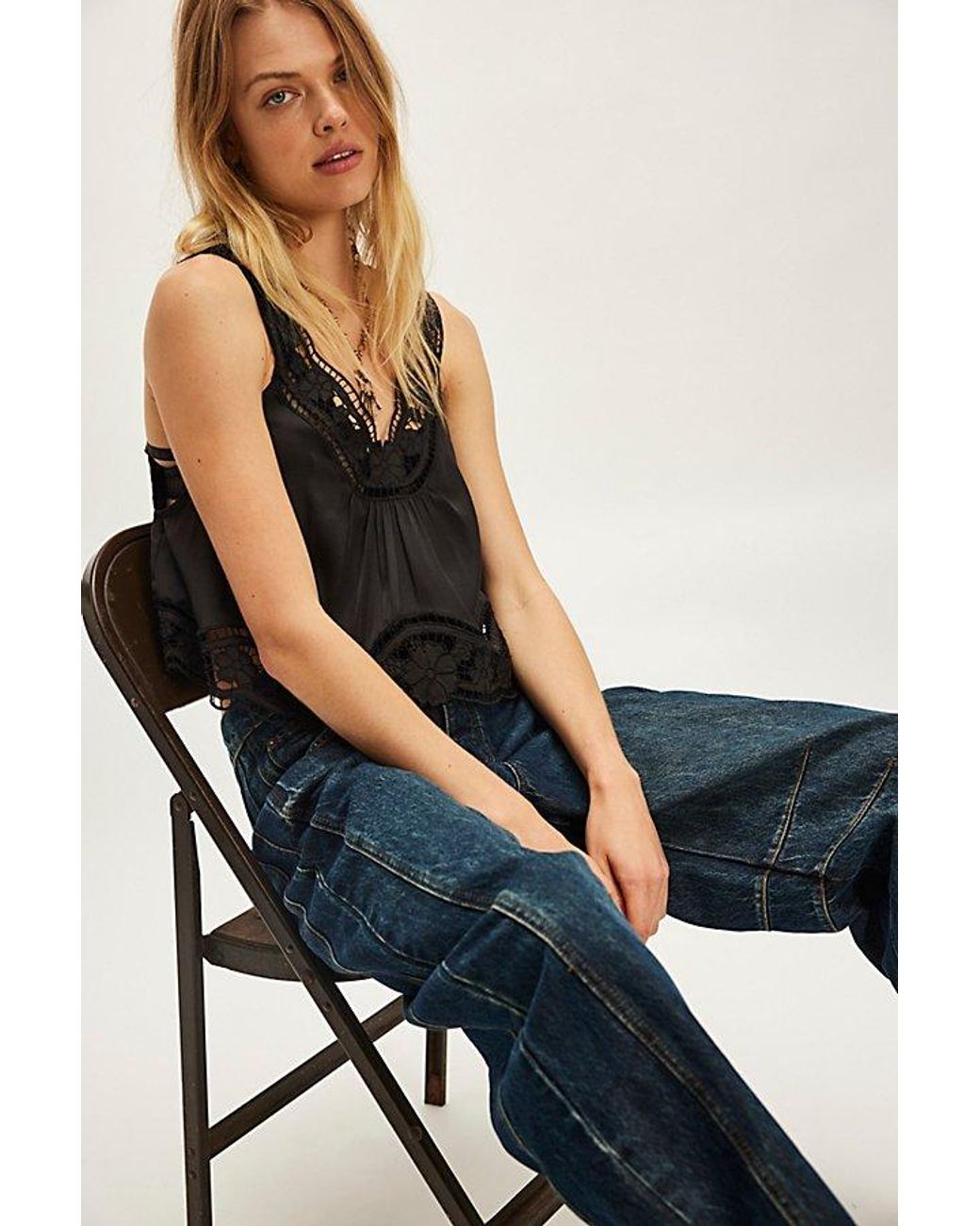 Free People Blue Ruthie Top
