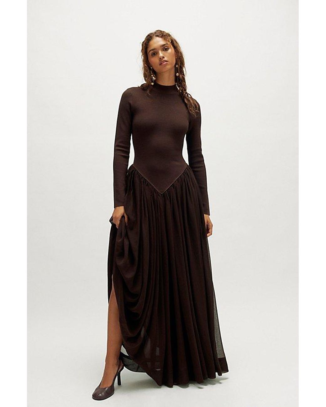 Ronny Kobo Speck Knit Dress in Black