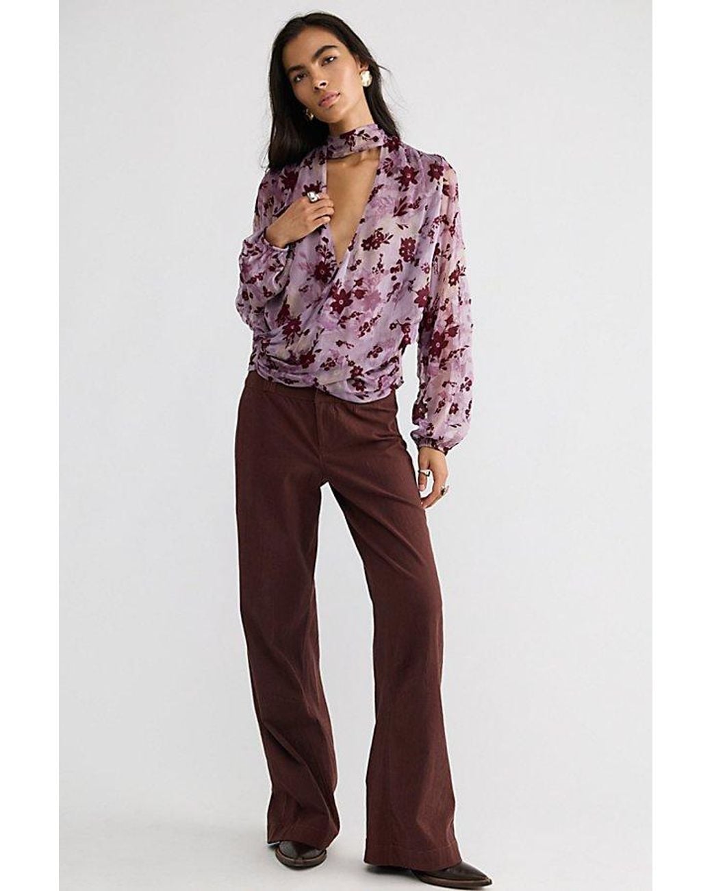 Free People Purple Miller Blouse