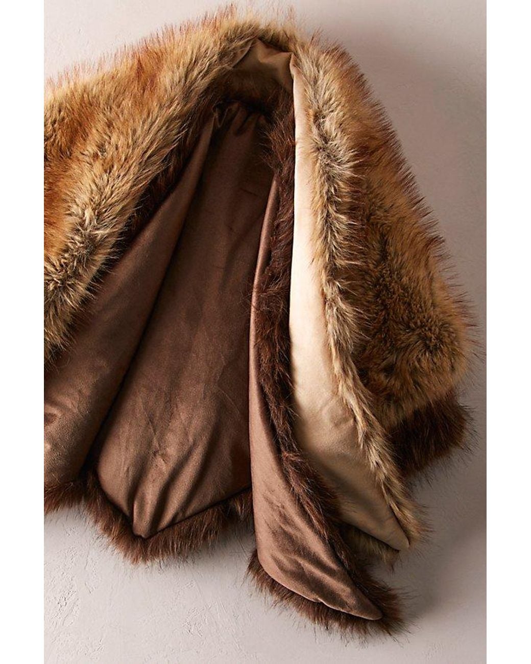 Free People Blue Ice Breaker Faux Fur Shawl