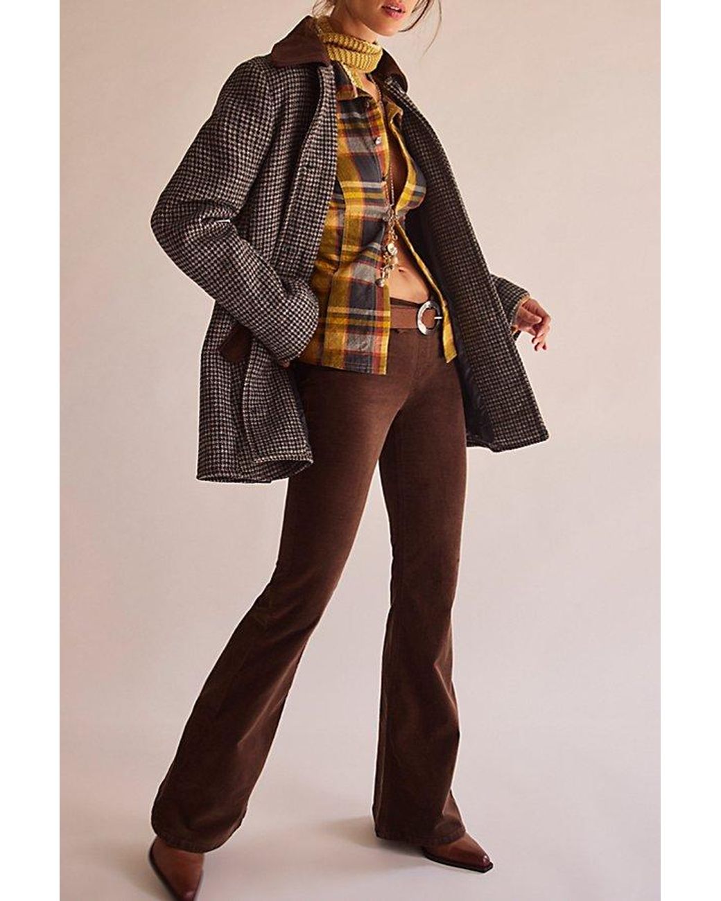 Free People Natural Penny Pull-On Cord Flare Jeans