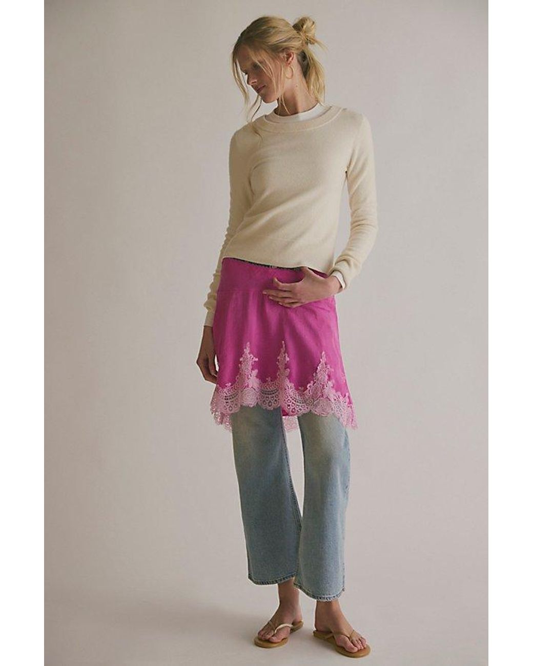 Intimately By Free People Multicolor Something Satin Mini Slip Skirt