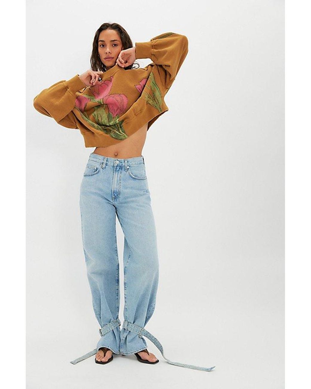 Free People Orange Gaia Sweatshirt