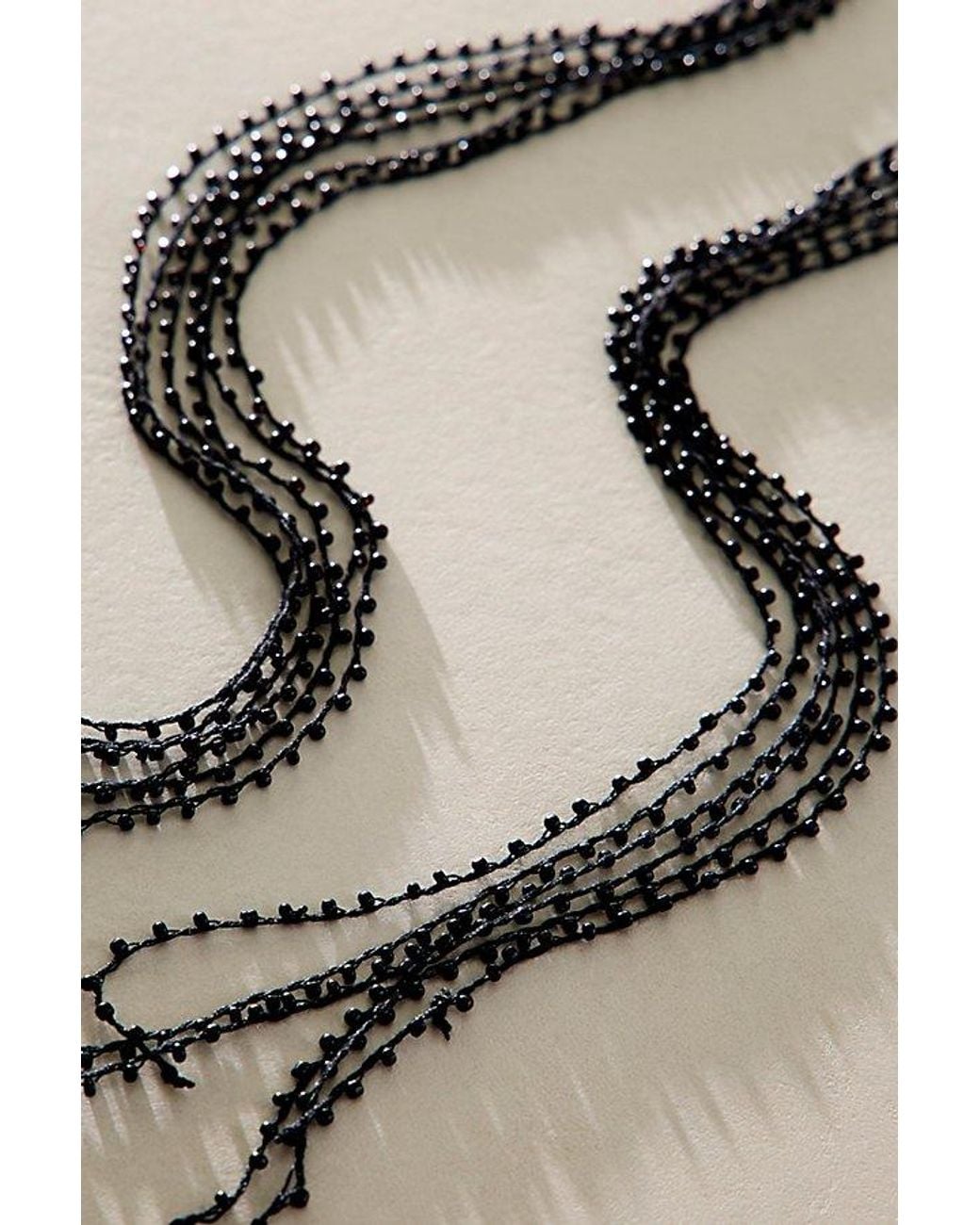 Free People Natural Kenzie Beaded Lariat Necklace