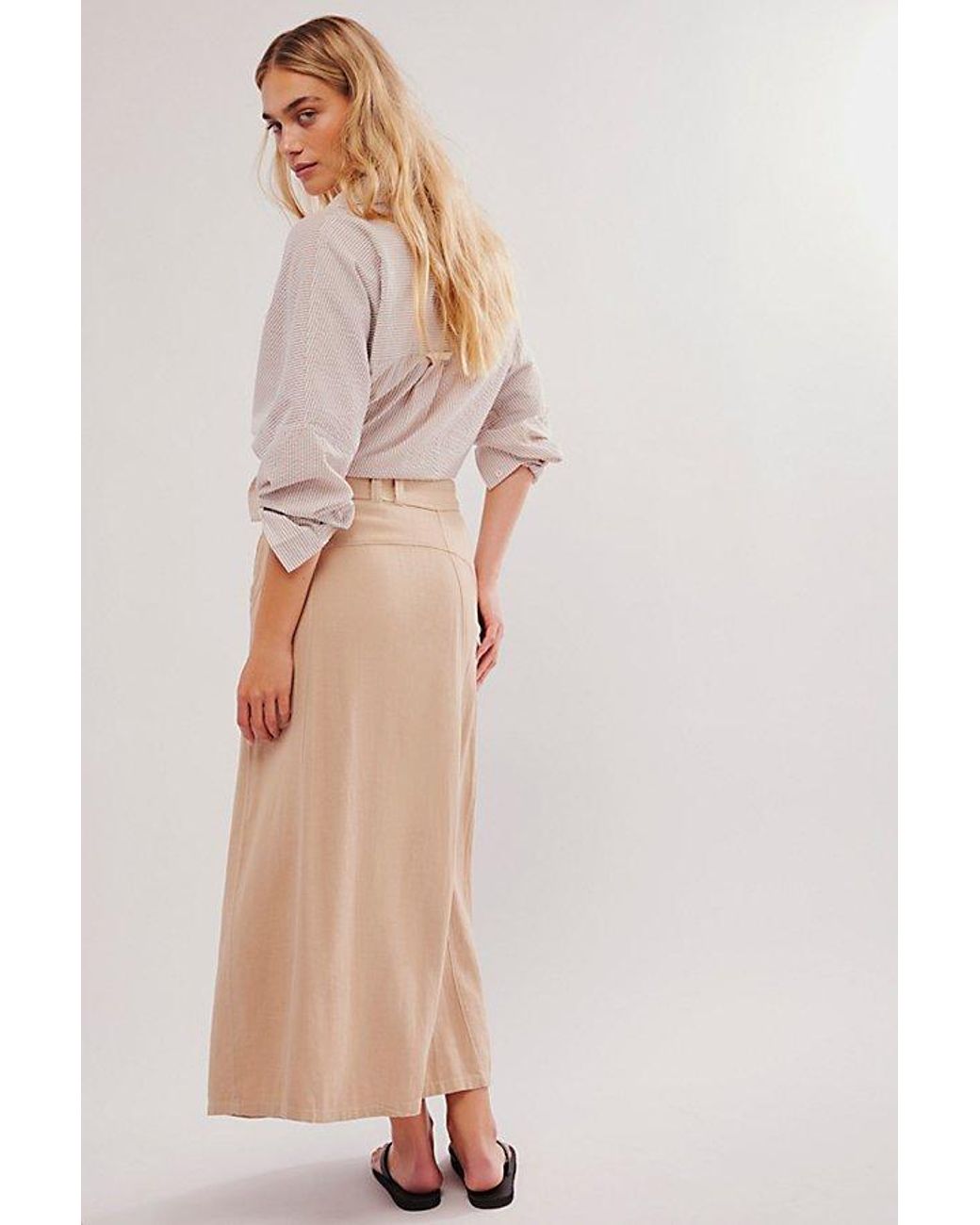 Free People Multicolor Isla Linen Maxi Skirt