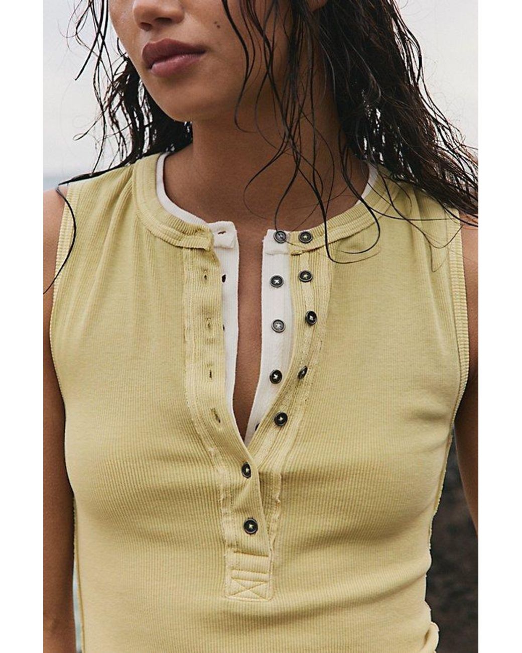 Free People Yellow Jamie Henley Tank
