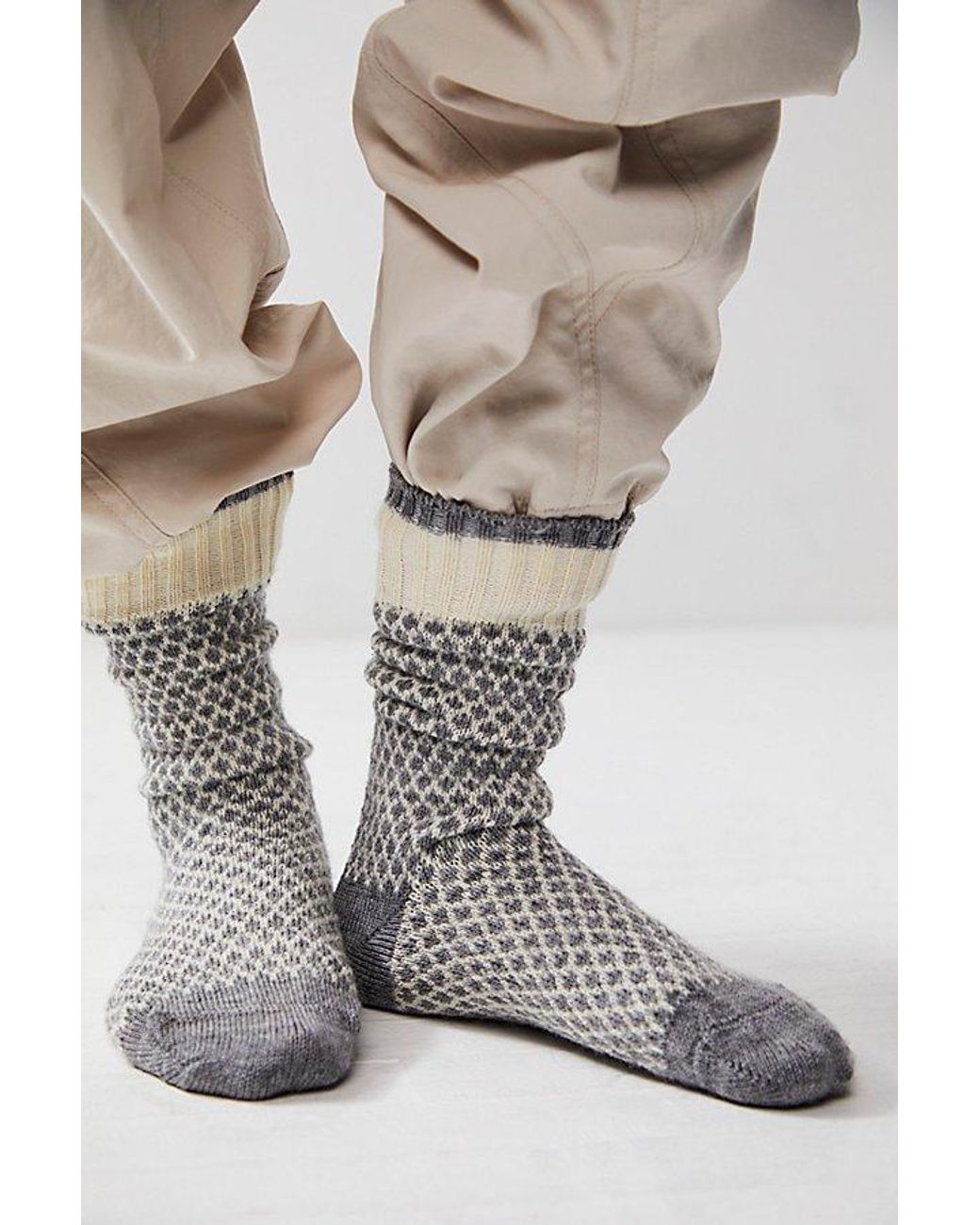 Smartwool Gray Popcorn Polka Dot Crew Socks
