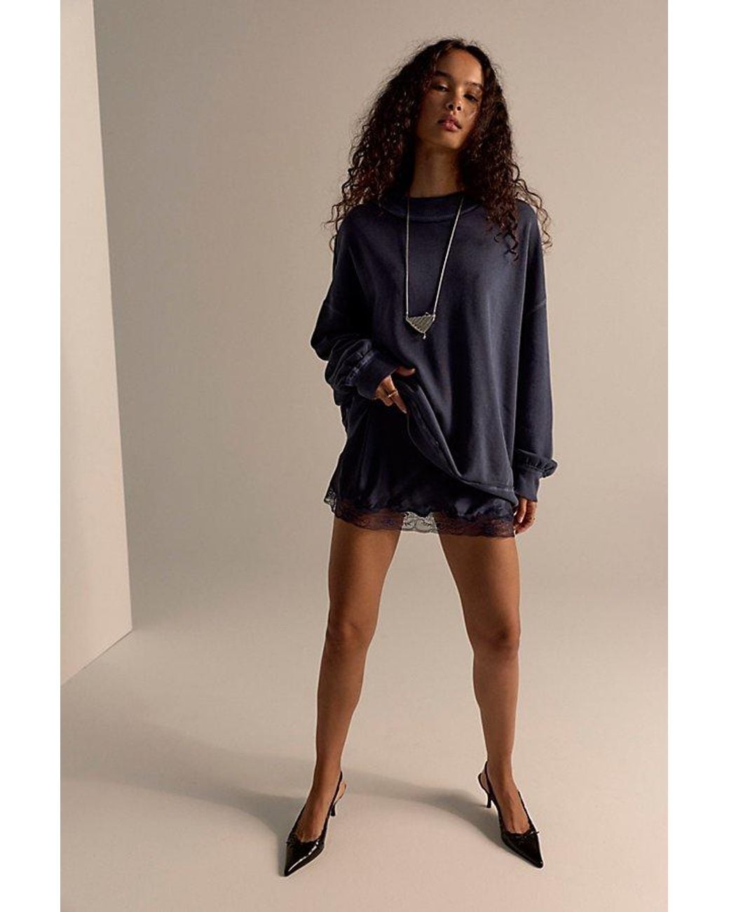 Free People Blue Palm Springs Pullover