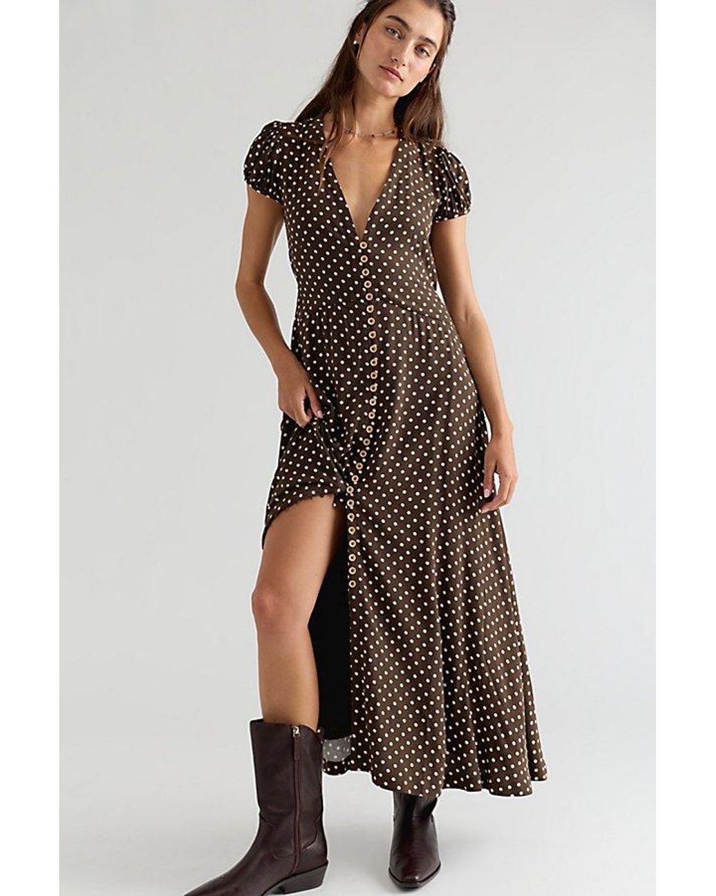 Free People Brown Need Me Midi Dress
