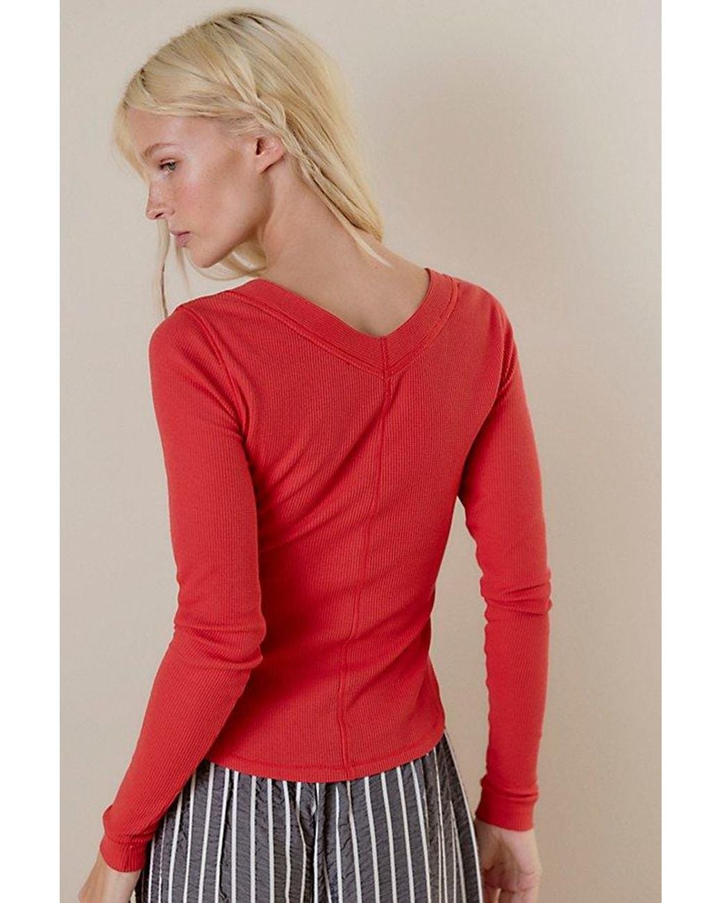 Free People Red Easy Going Sleep Top