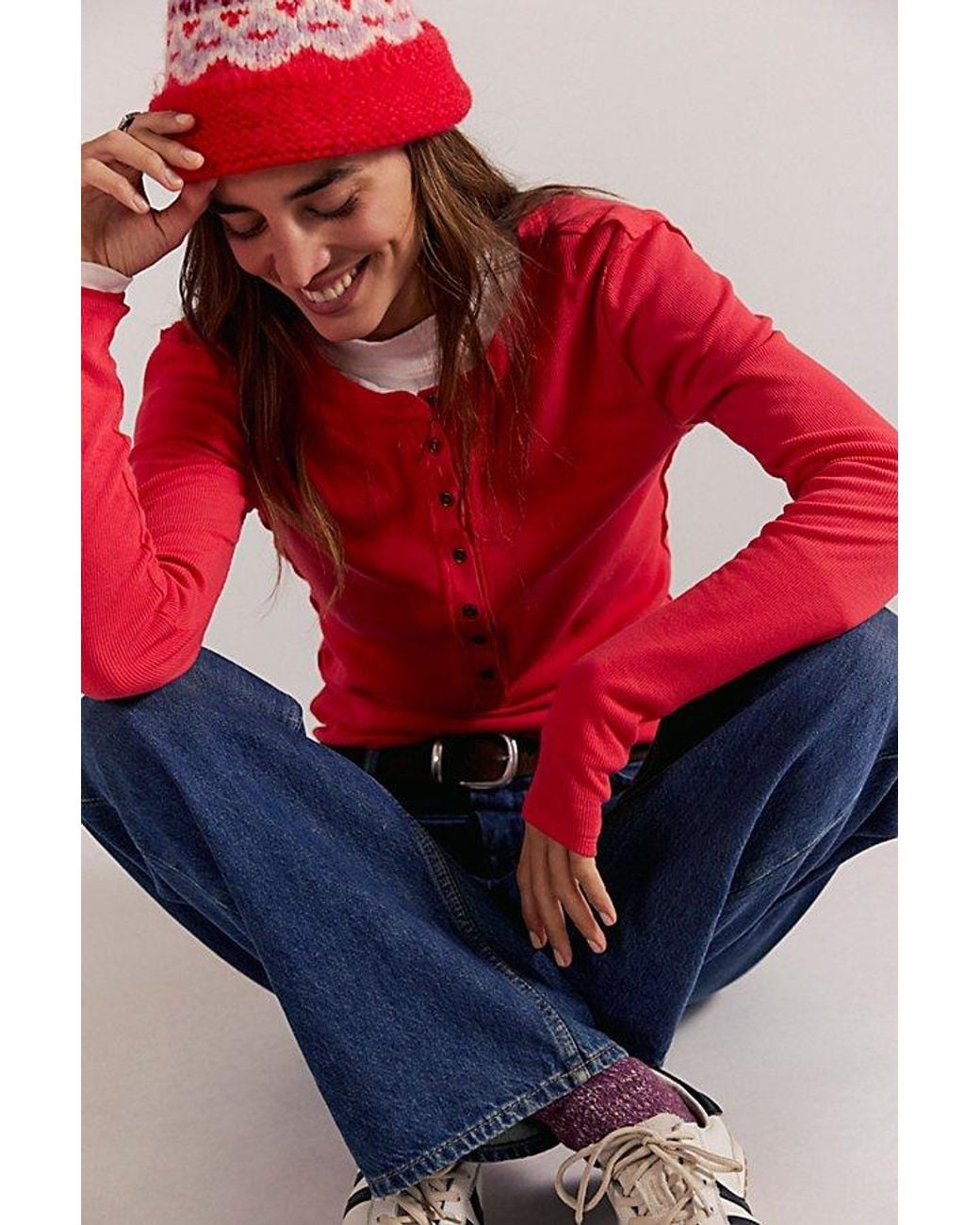 Free People Red Jamie Henley