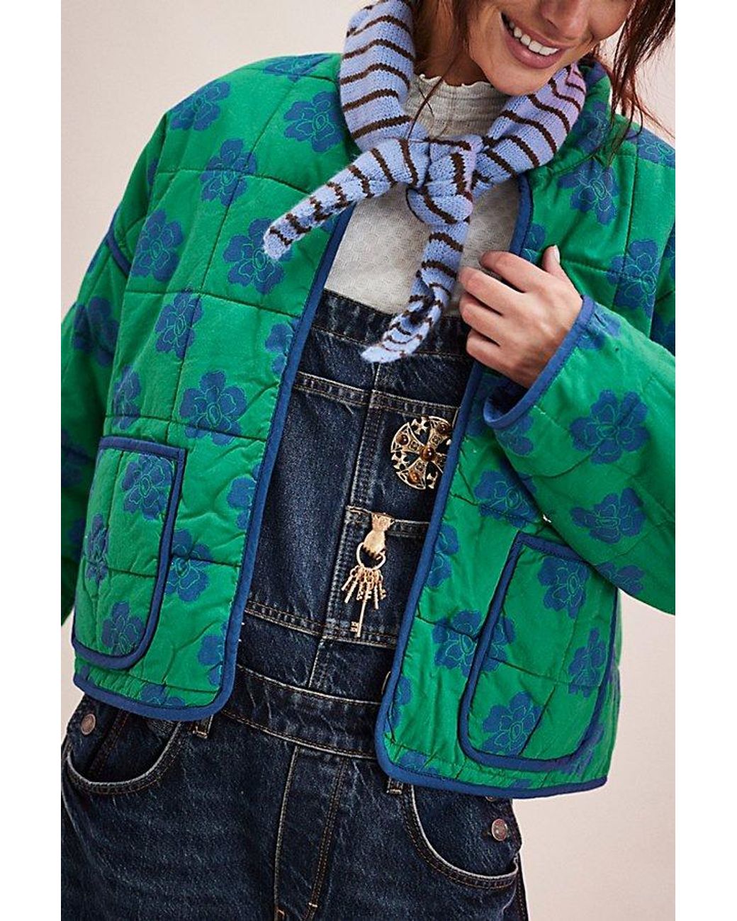 Free People Chloe Jacket in Green | Lyst