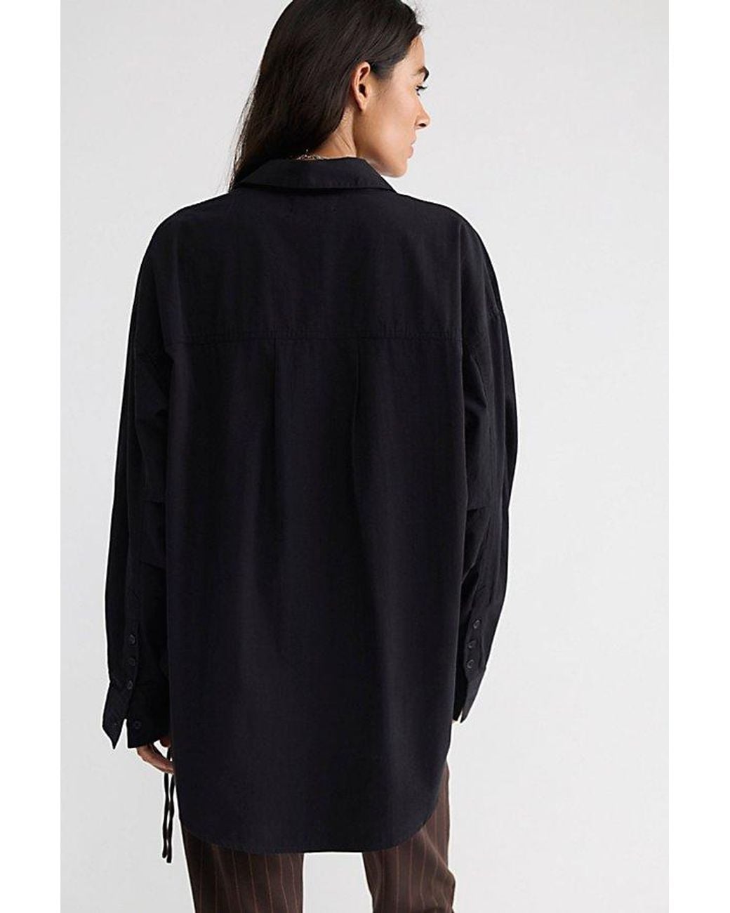 Free People Black We The Free Lexi Poplin Button Down Shirt