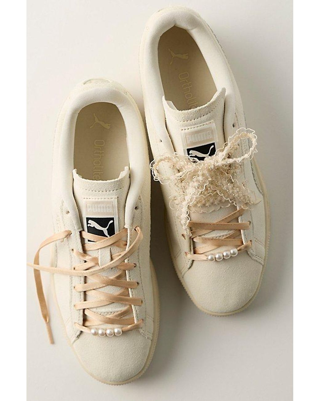 PUMA Natural Suede Bloom Sneakers