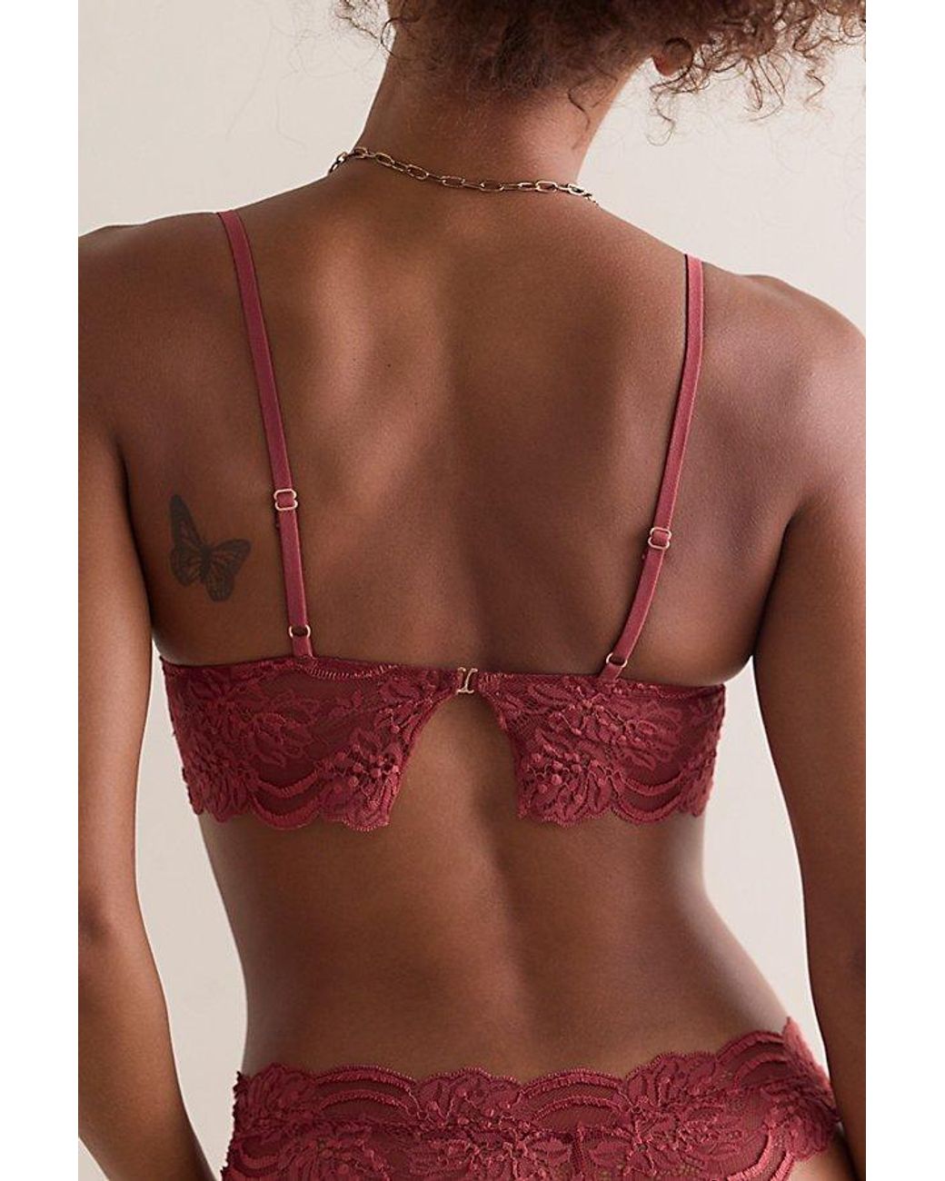 Intimately By Free People Red Last Dance Lace Longline Bralette By