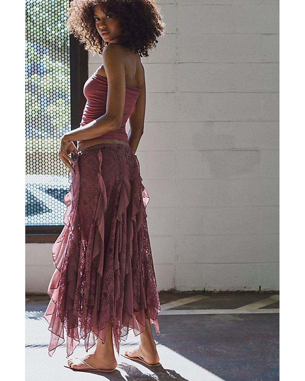 Intimately By Free People Brown Candy Calling Maxi Slip Skirt