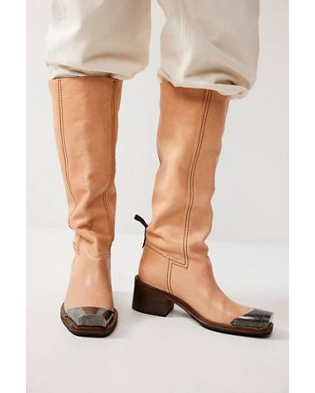 Free People We The Free Beau Tall Rider Boots in Natural