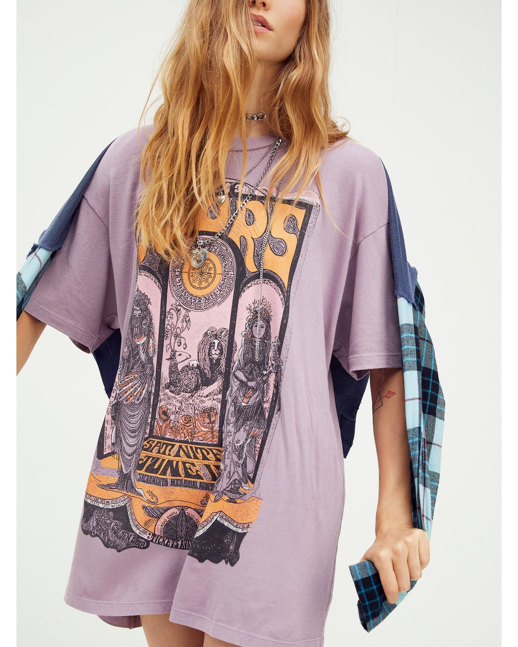 Free People The Doors Tee Shirt Dress Lyst