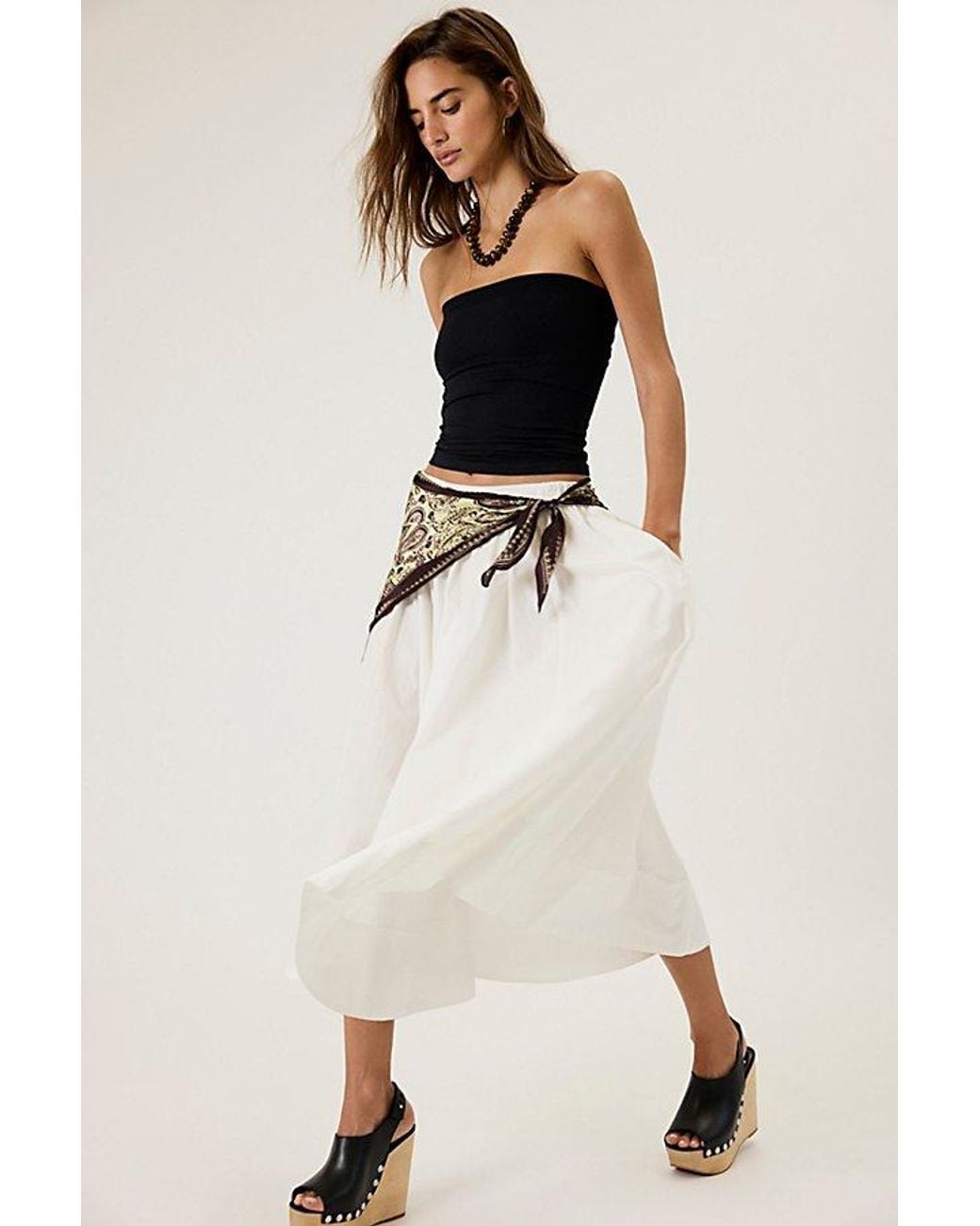 free-est Natural Lowen Midi Skirt
