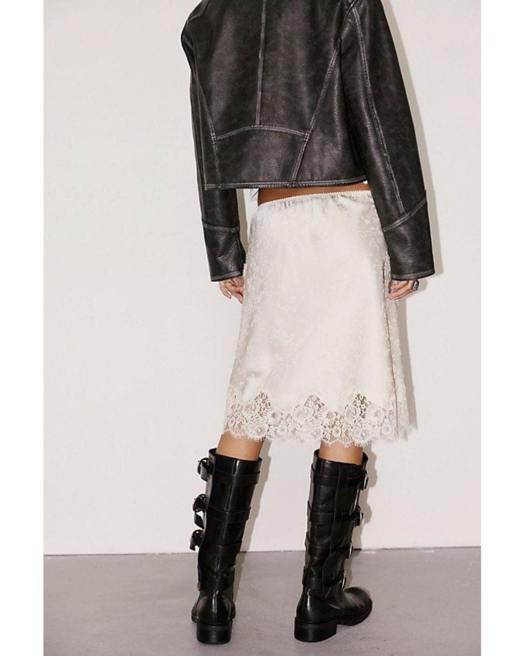Intimately By Free People Natural Don'T Tell Mini Slip Skirt By