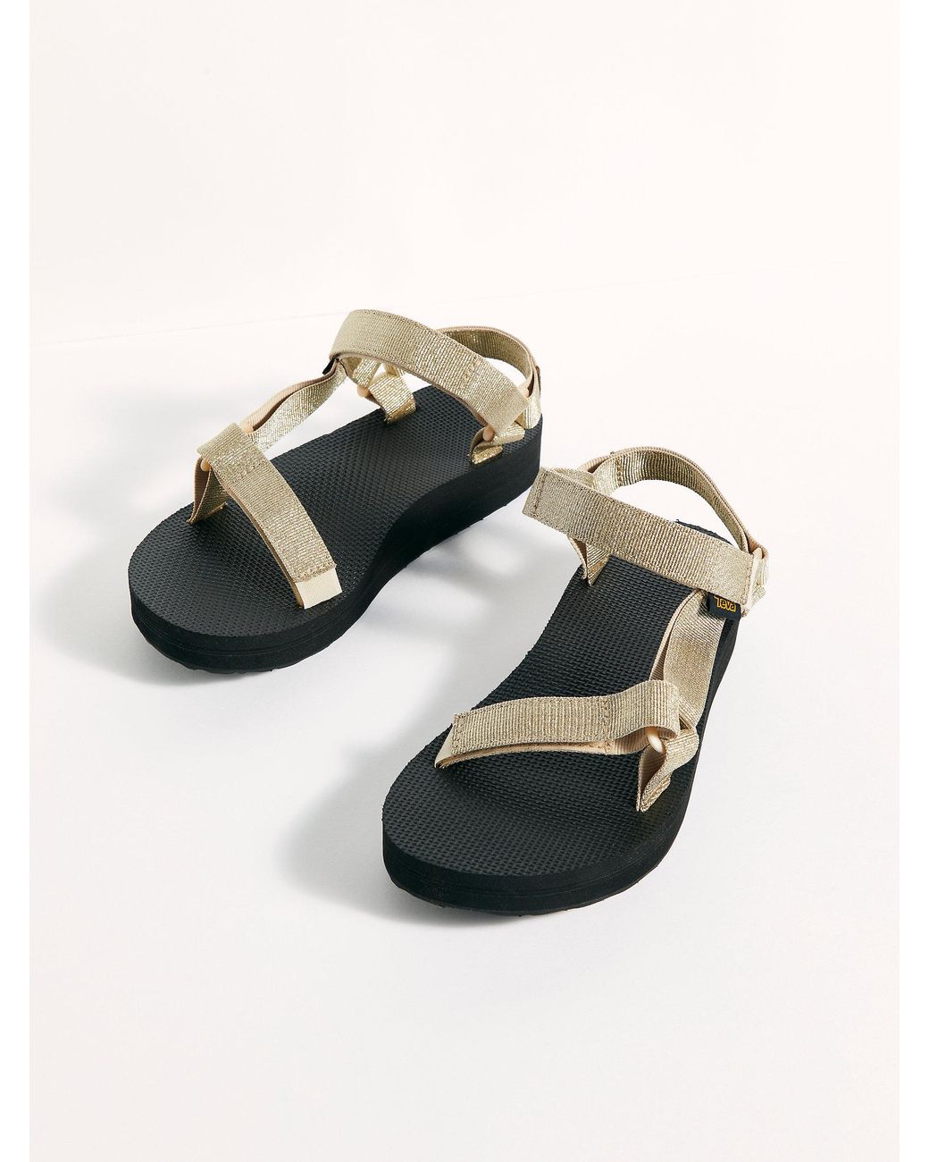 Free People Midform Universal Teva Sandals in Metallic Champagne (Metallic) - Lyst