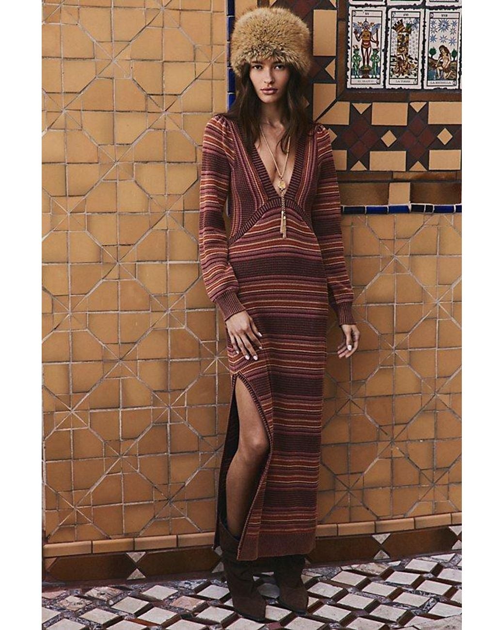 Free People Blue Hollis Striped Maxi Dress