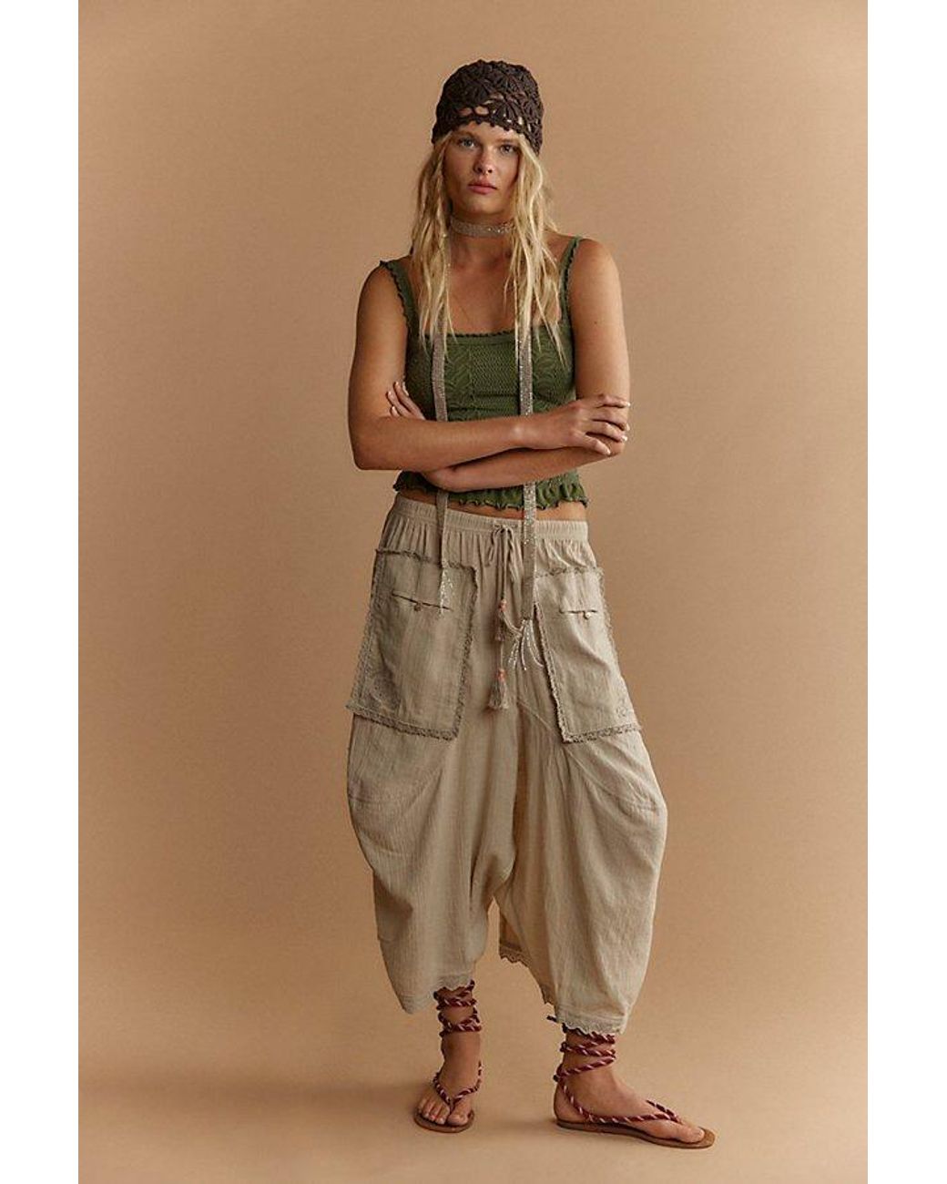 Intimately By Free People Green So Soft Frill Square Neck Tank Top By