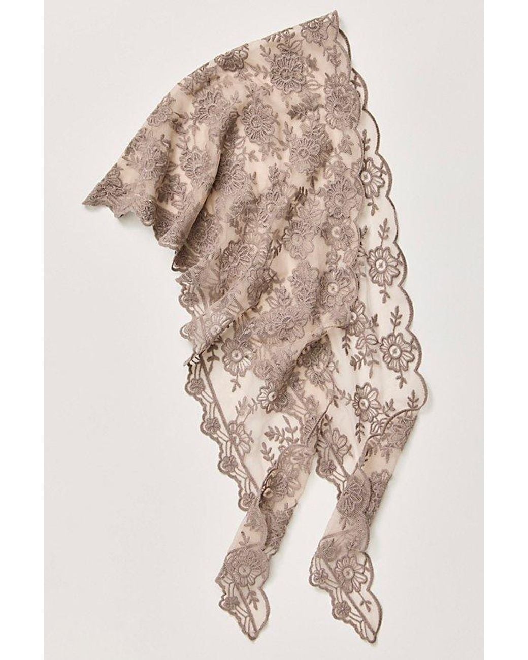 Free People Black Forever Lace Triangle Scarf