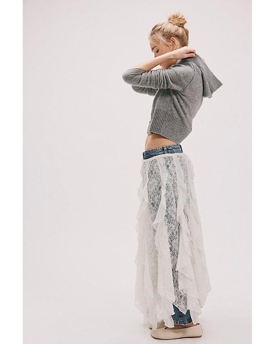 Intimately By Free People Green Candy Calling Maxi Slip Skirt By