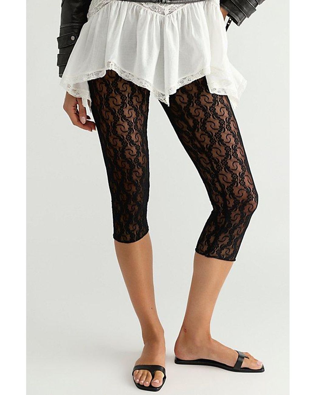 Only Hearts Gray Stretch Lace Capris