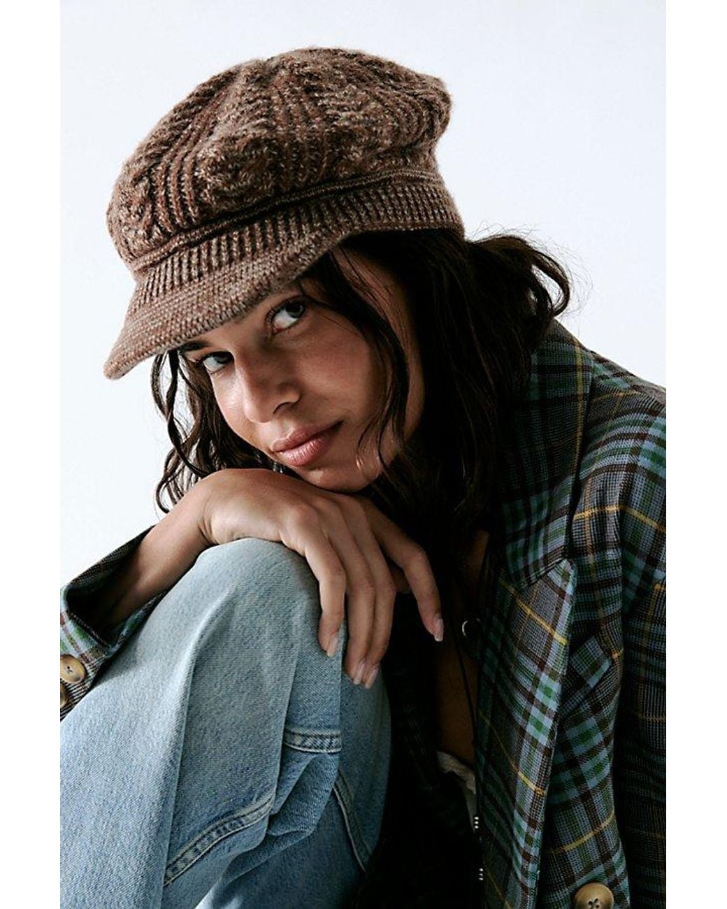 Free People Black Loui Sweater Cadet Hat