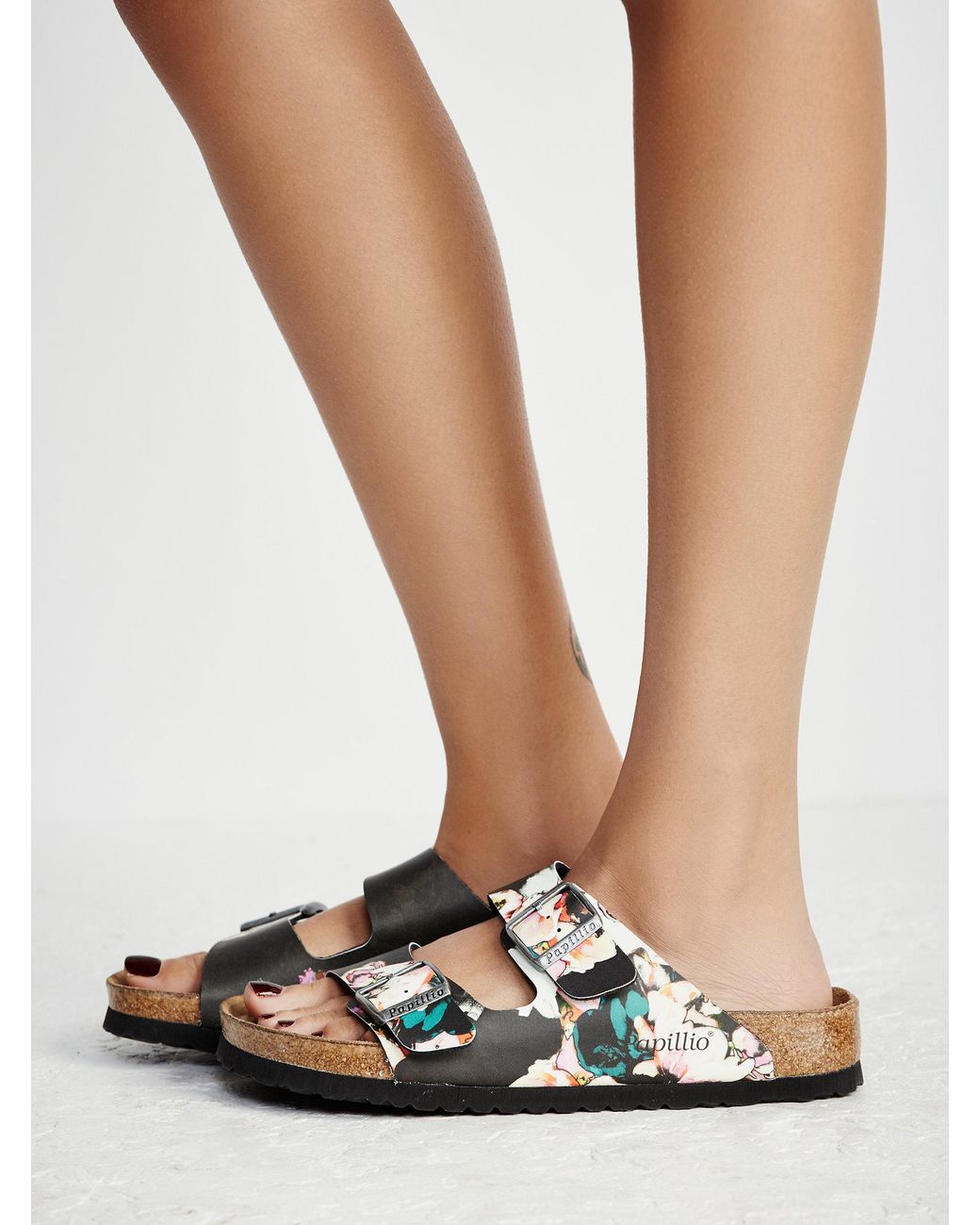 Free People Arizona Floral Birkenstock in Black | Lyst