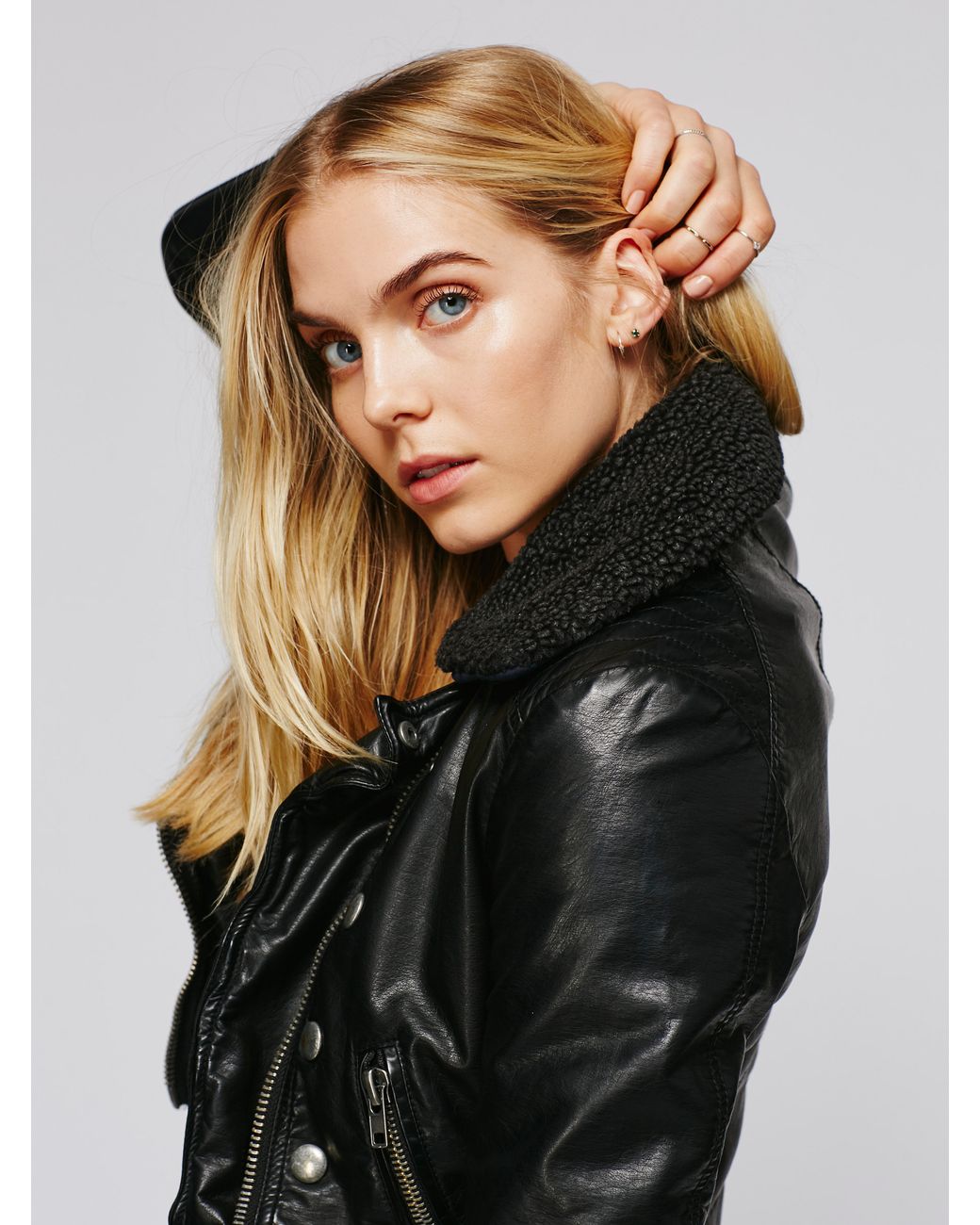 Free People Ashville Vegan Moto Jacket in Black Lyst