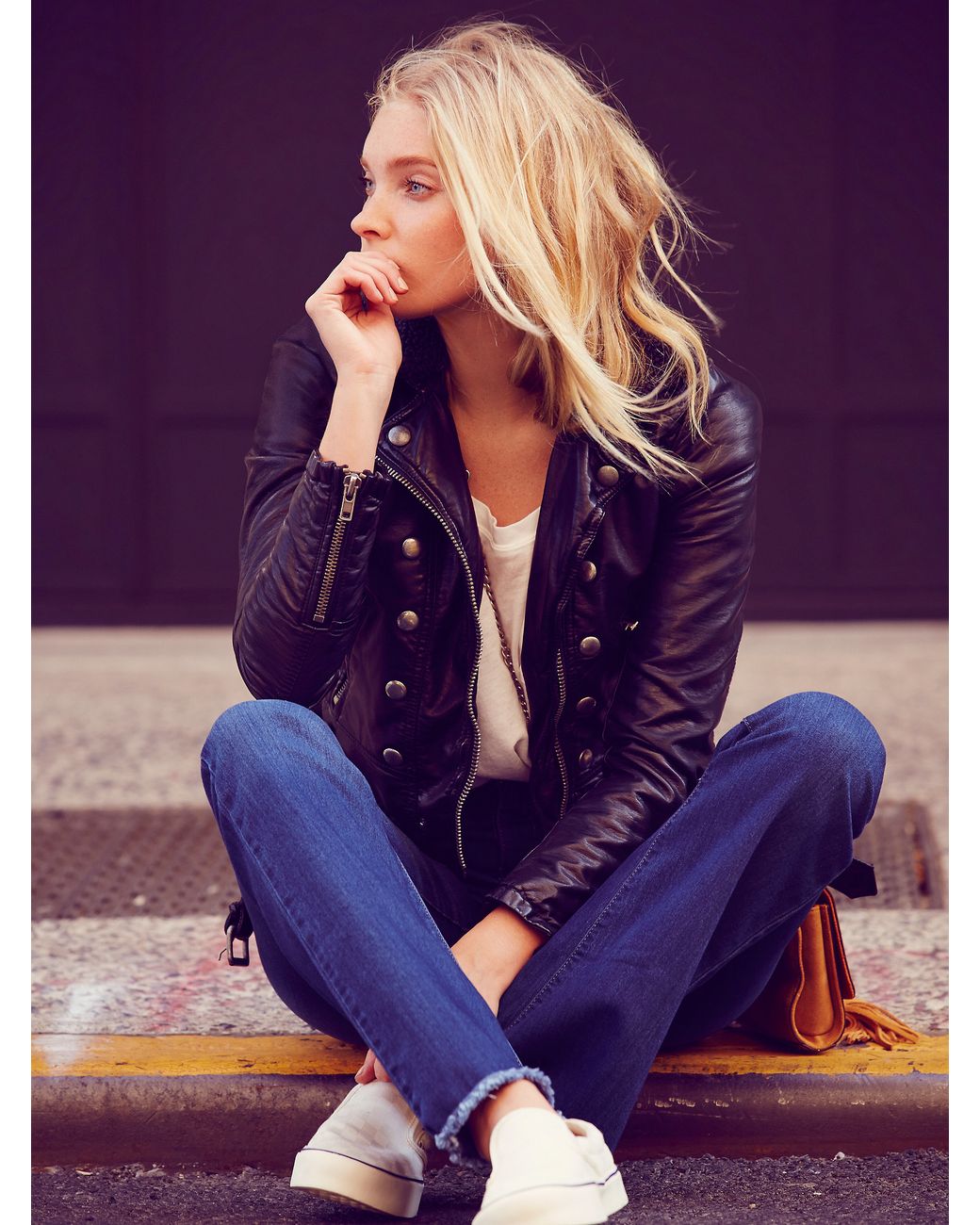 Free People Ashville Vegan Moto Jacket in Black Lyst