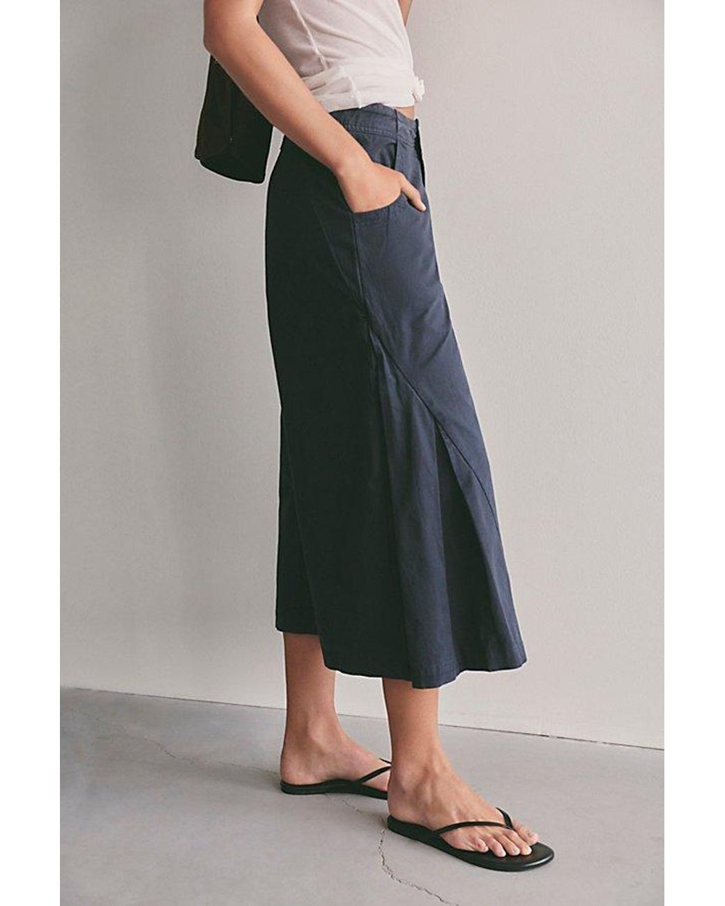 Free People Black Two Step Crop Chino Pants