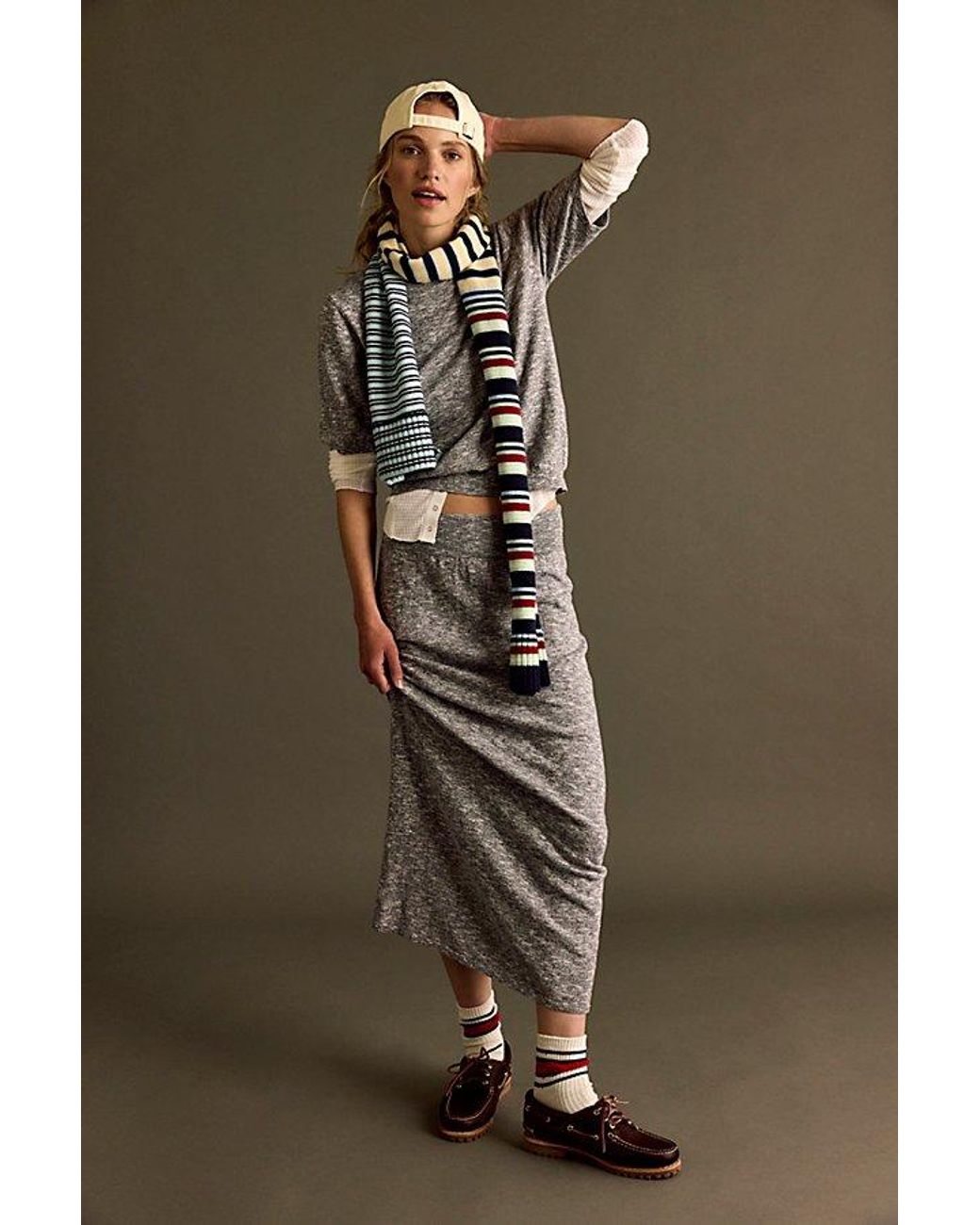 free-est Multicolor Isabella Sweater Skirt Set By