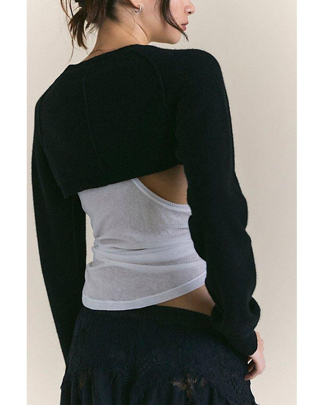 Free People Black Porta Cashmere Shrug