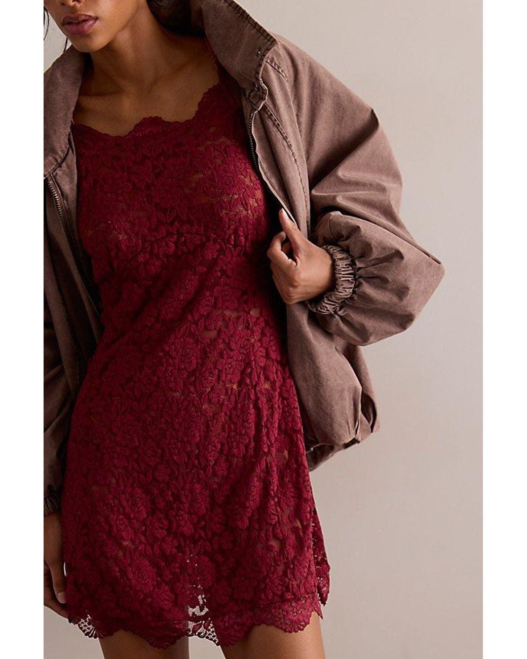 Intimately By Free People Red First Impressions Mini Slip Dress By