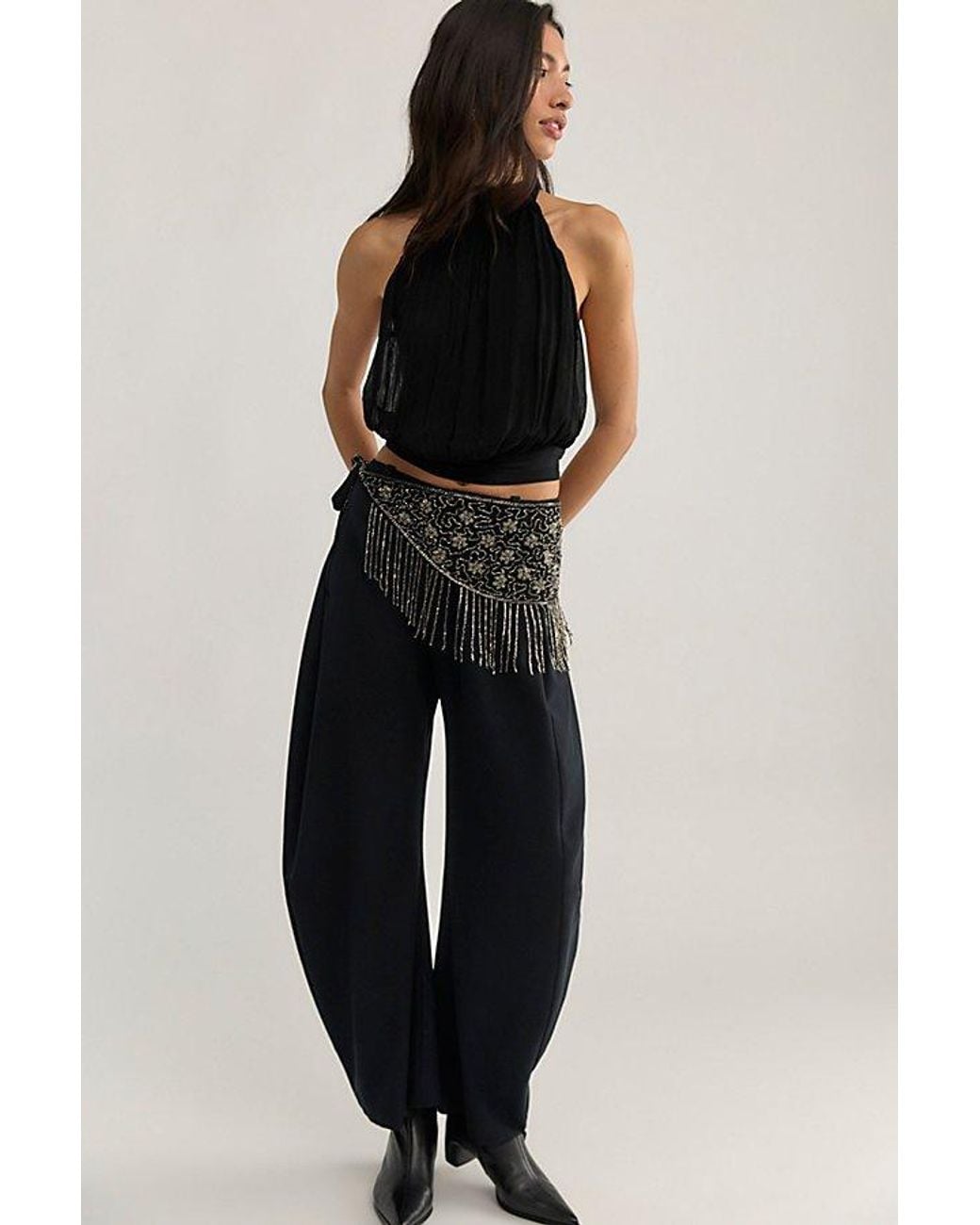 Free People Black Sloane Top
