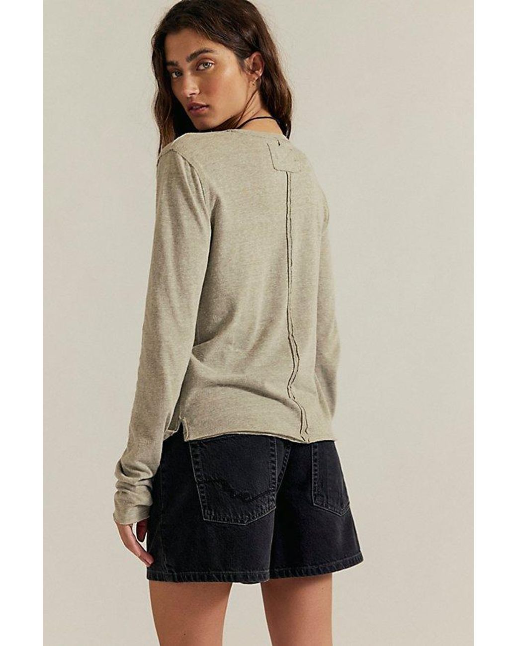 Free People Natural Nova Long-Sleeve Tee