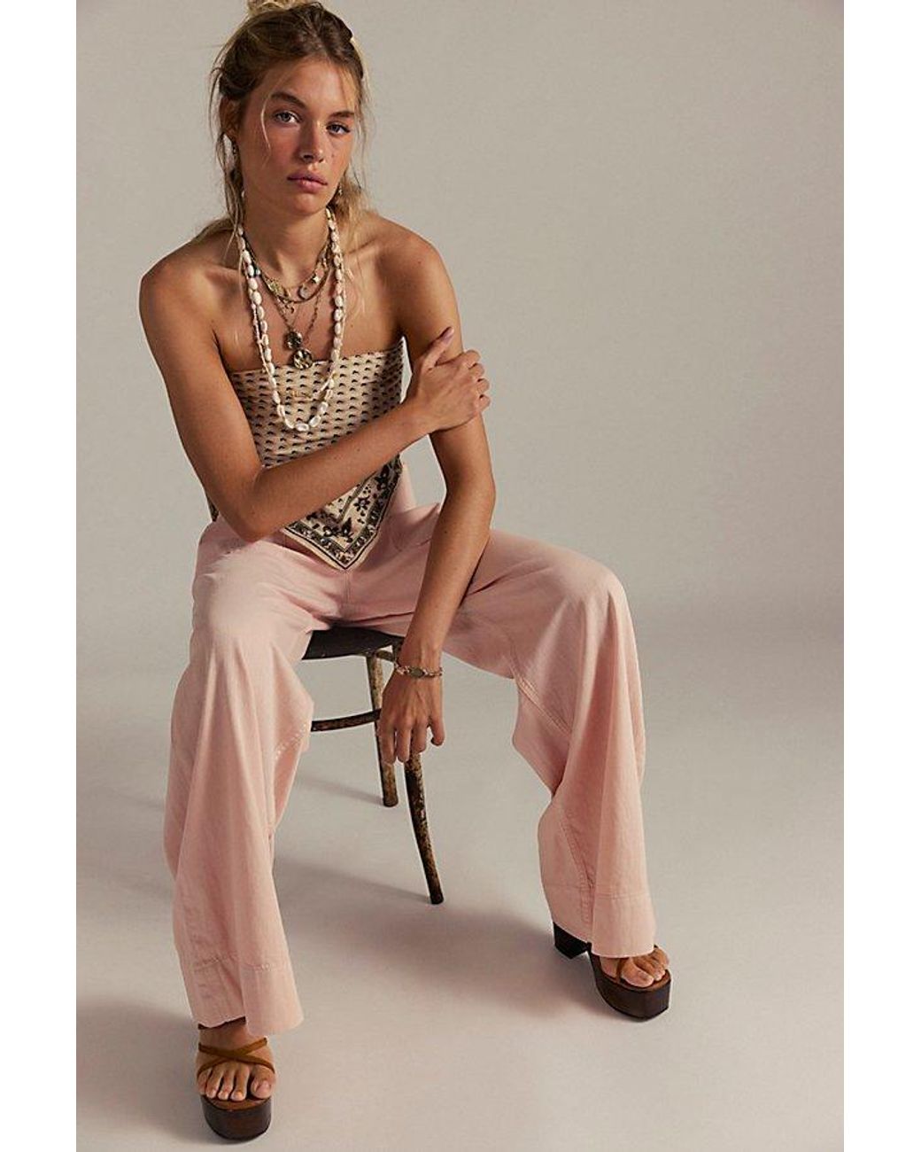 Free People Multicolor Breezy Denim Pull-On Jeans